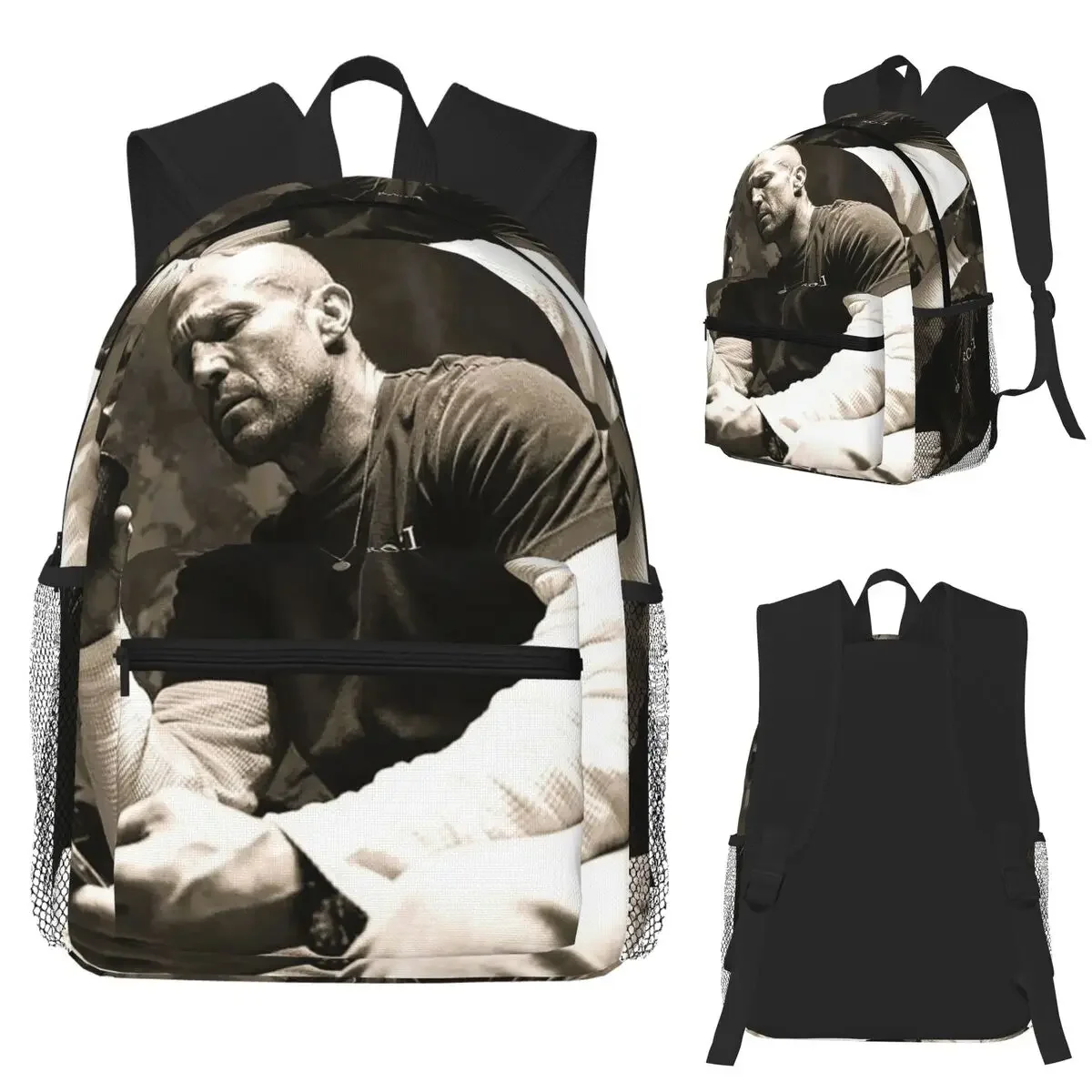 ジェイソン・ステイサム 学生バックパック スクールバッグ ハイキング トラベル デイパック 男の子 女の子 ブックバッグ ショルダーバッグ