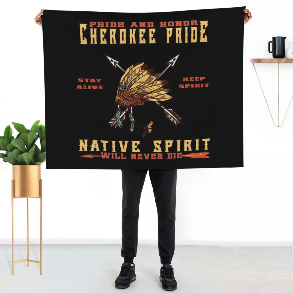cherokee pride native spirit Throw Blanket Thin bed plaid Winter beds Furrys Loose Blankets For Sofas Blankets