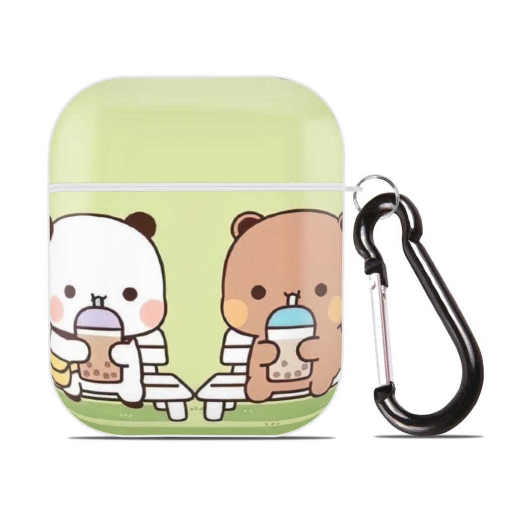 

PC Protective Cover with Buckle, Compatible with Apple AirPods 2nd 1st Generation Charging Case, One Two Bubu Little Bear