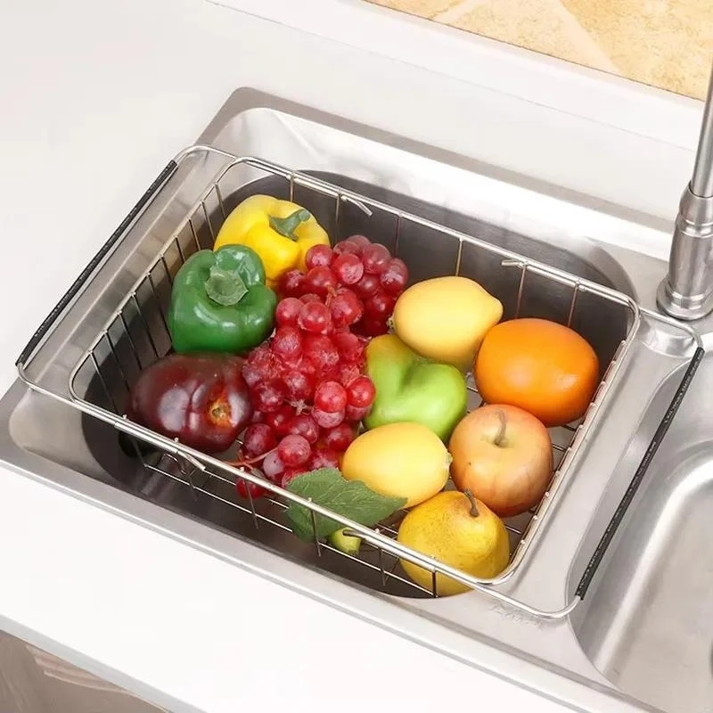 Adjustable Telescopic Stainless Steel Sink Shelf Organizer for Kitchen Storage Rack Space Saving Dish Drying Holder