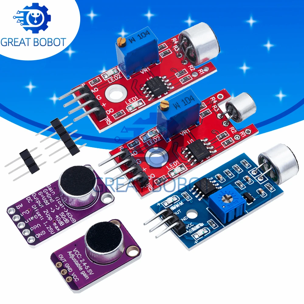 BS Sound sensor module sound control sensor MAX4466 MAX9814switch detection whistle switch microphone amplifier For Arduino