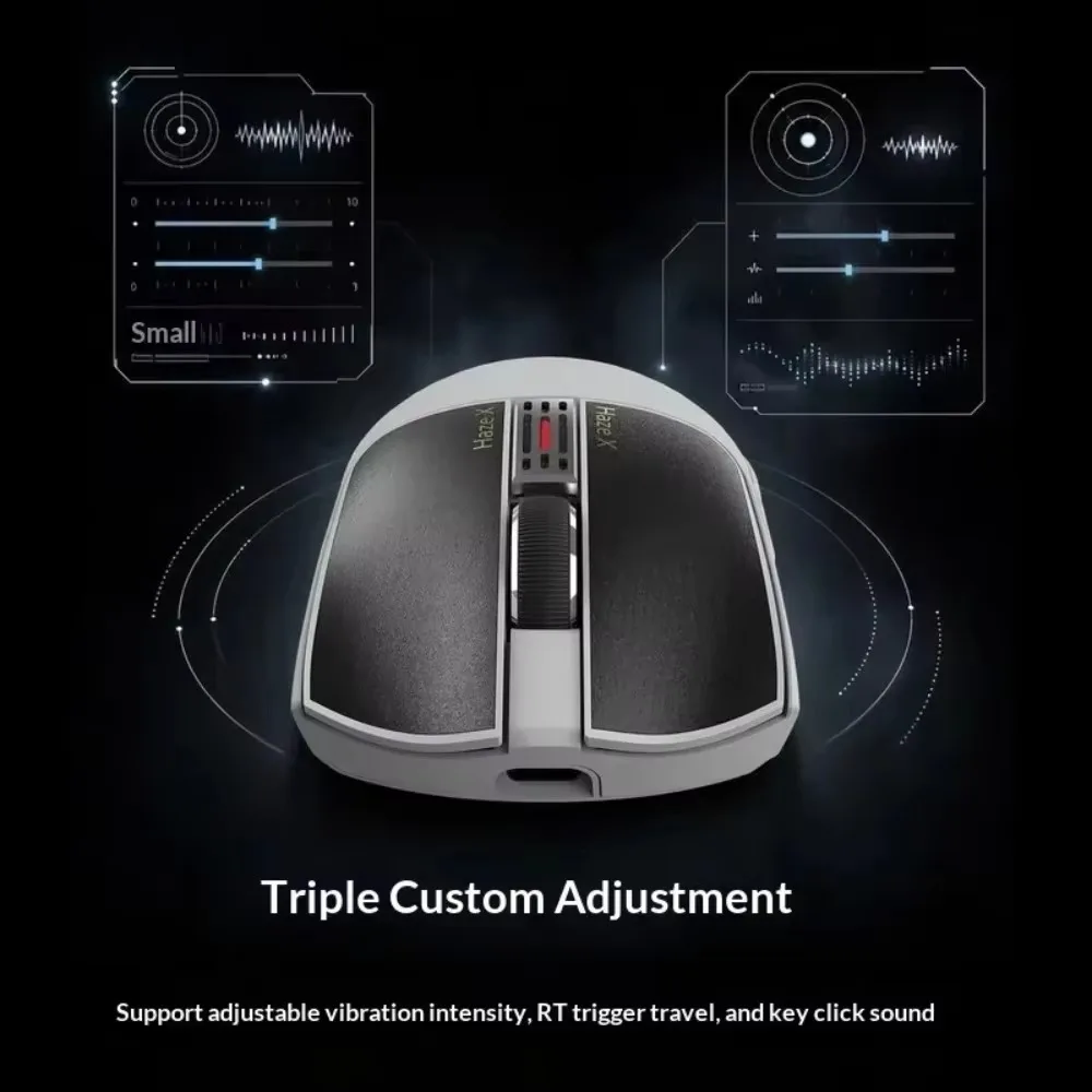 IPI HAZEX Gaming Mouse Tri Mode Custom Click Sounds8KHz Electromagnetic Micro Switch Lightweight PAW3955 Esports Gaming Mouse