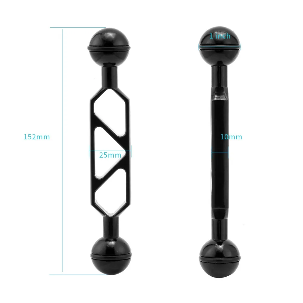 Tauch ablage Griff Licht Arm Doppel kugelkopf Schmetterling Clip Verlängerung stange für Gopro Held 11 9 8 7 Action Video Sport kameras – Detail 1