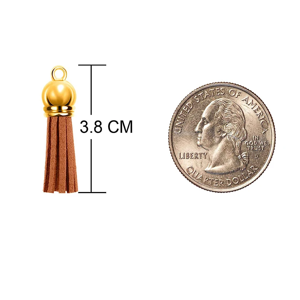 100PCS 38mm Leather Tassels 5
