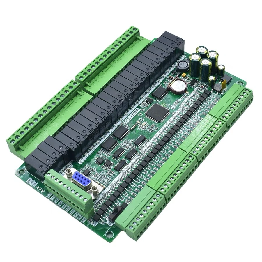 FX3U-56MR Relay PLC Industrial Control Board Programmable 32 Input 24 Output 6AD 2DA and RTC RS485 Modbus RTU Communication