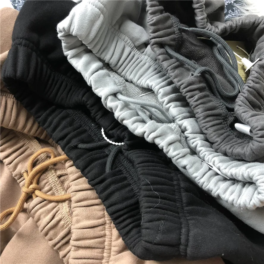 2022 Season 6 Pants Kanye West Blank Pants Men Women High Quality Zipper Pocket Hip Hop Ye Sweatpants Terry Cotton Trousers