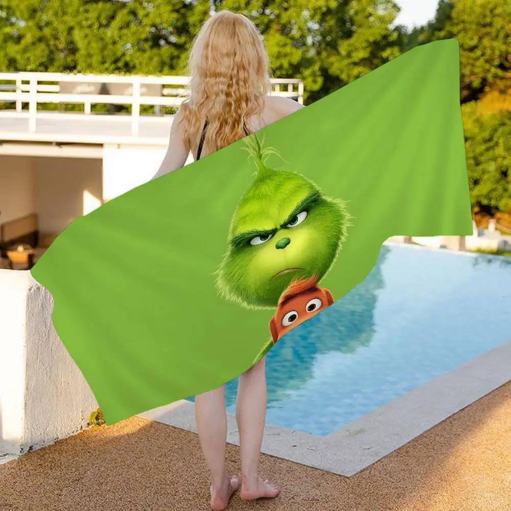 Cartoon THE G-GRINCHS Microfiber Beach Towel Absorbent Quick Dry Soft Yoga Swimming Resort Mountain Climbing Towel