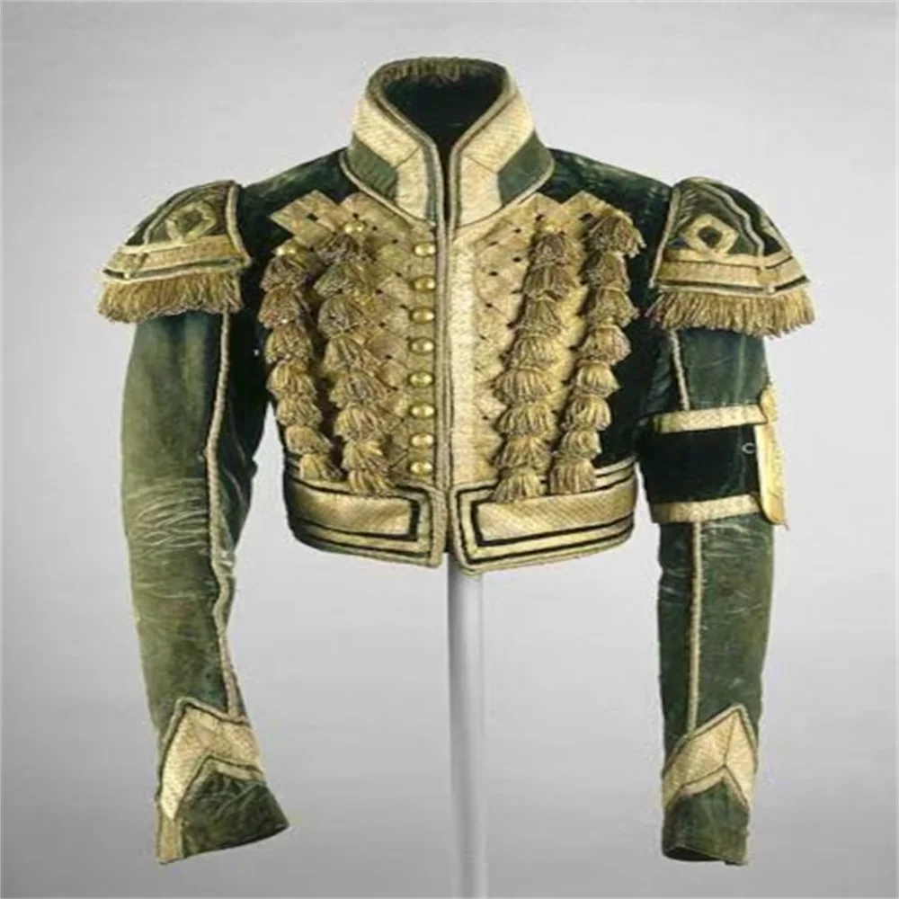 

Женский и мужской военный костюм для косплея, зеленая куртка офицера, готическое пальто, модная военная куртка на Хэллоуин
