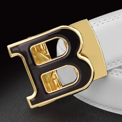 Cintura bianca da uomo di alta qualità B lettera cintura classica di design squisita cintura da uomo in pelle di design di lusso