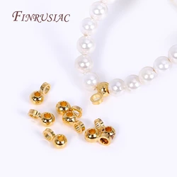 18K Gold Plated Mini 2.5mm Beads Pendant Bail Bead For DIY Jewelry Making Supplies