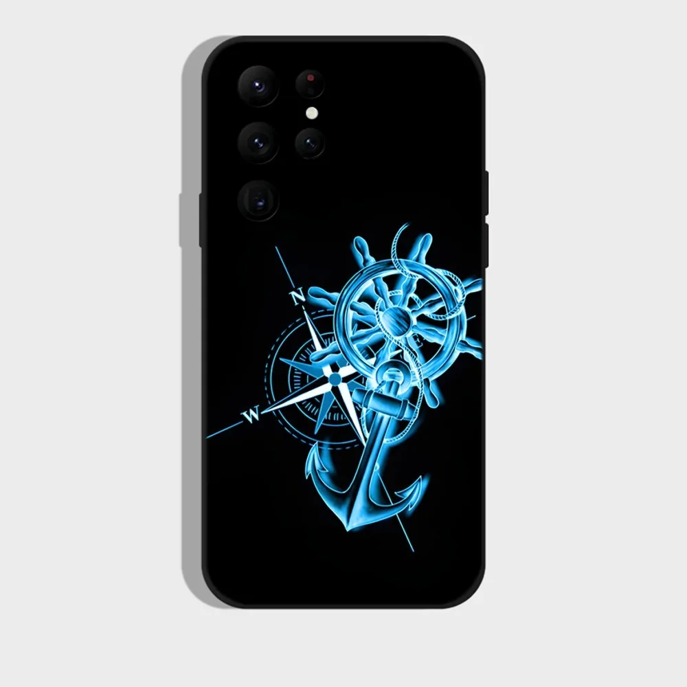 Anchor Compass Nautical Sailor Phone Case For Samsung S25,S24 Ultra,S20,S30 plus,S22 plus,S23,S30 ultra 5G Silicone Cover