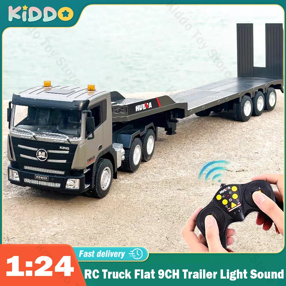 

Huina 1318 1:24 RC Truck Flat Cars Trucks Remote Control Engineering Vehicles Trailer Radio Controlled Tractor Toy for Boy Gifts