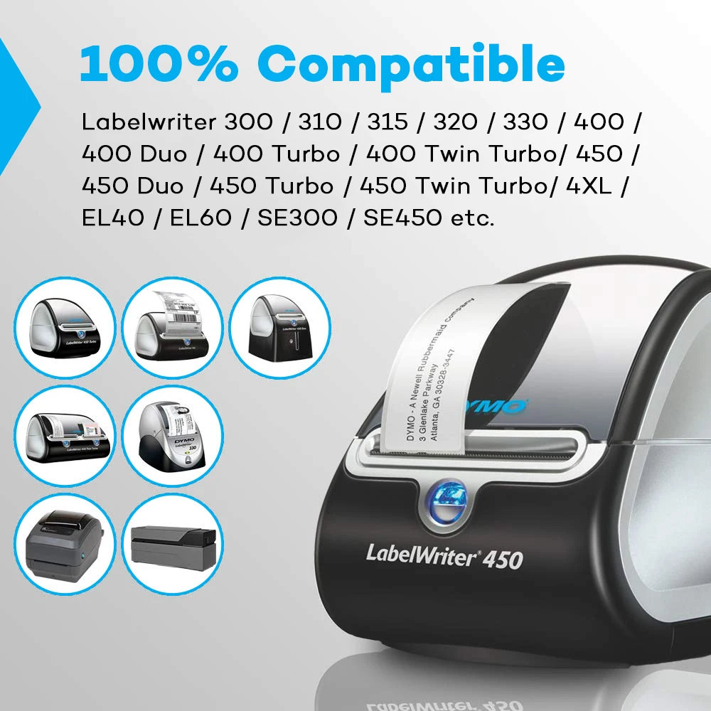 1PCS Compatible Dymo LW Labels 99010 99012 99014 11352 11354 11355 for Labelwriter LW450 Turbo 4XL LW330 LW400 300 Printer