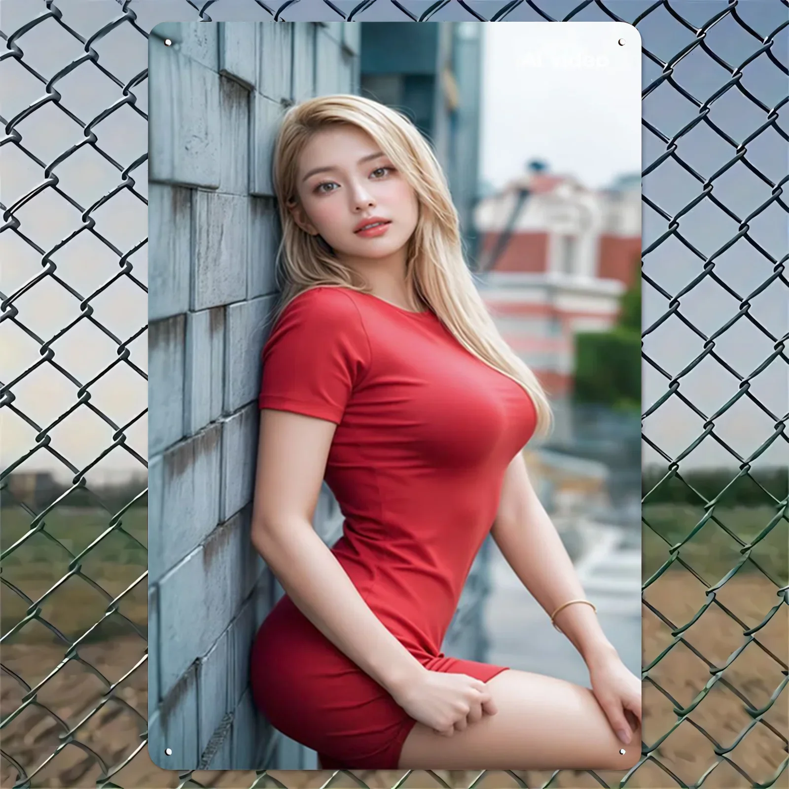 CIFBUY Vintage Metal Wall Art 2D Aluminum Sign Realistic Female Portrait Reusable Home Decor Bedroom Living Room Kitchen
