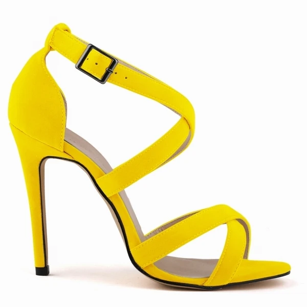 New Sexy Women Sandals Fashion Open Toe Ankle Straps High Heels Summer 11cm Thin Heel Party Dress Shoes Plus Size