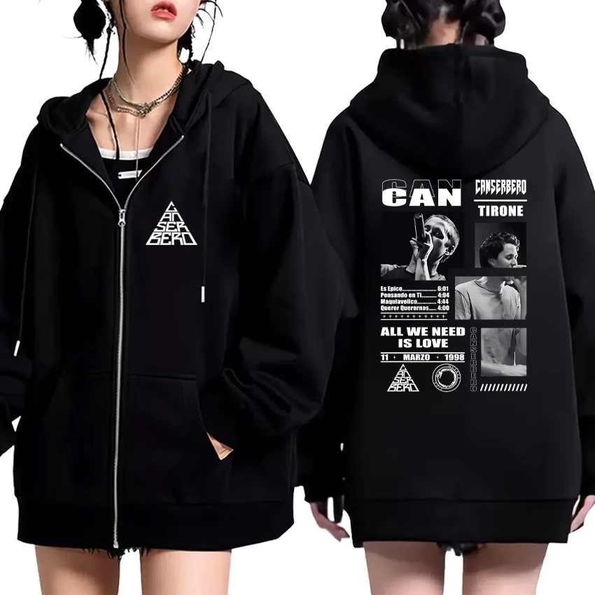 

Rapper Canserbero Tour 2025 Zipper Hoodie Muerte Vida Music Album Merch Zip Up Pullover Men Women Long sleeve Fleece Coat Unisex