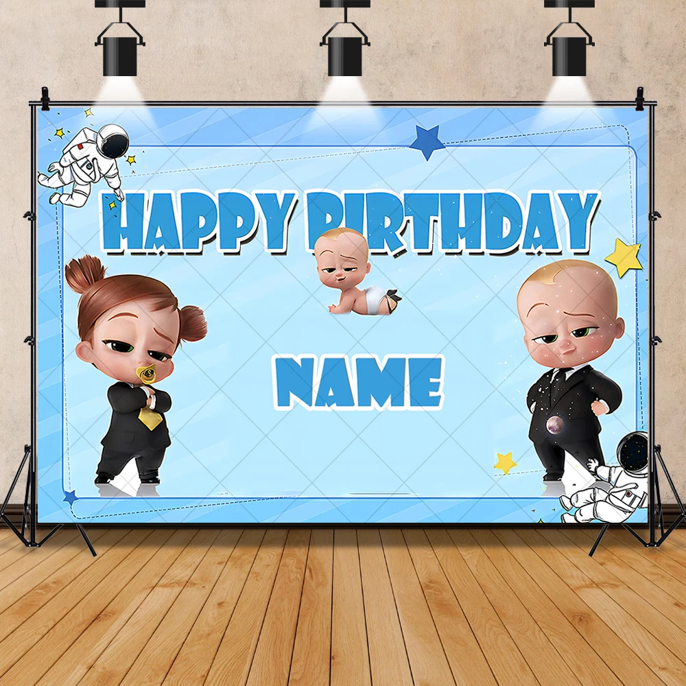 Disney Boss Baby Movie Cartoon Girl Boy Kid Birthday Party Banner Backdrop Custom Child Room Photography Poster Decor Background