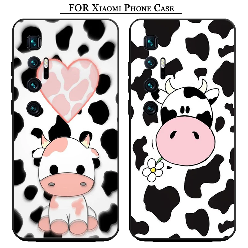 

for Xiaomi POCO M6 M7 X7 X6 X3 NFC GT PLUS Pro 5G X2 C75 Mobile Phone Cases TM105 Animal Cow White