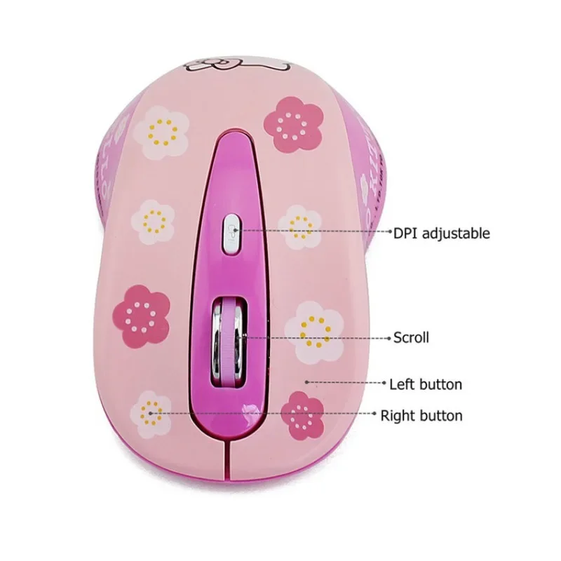 Sanrio Hello Kitty Wireless Bluetooth Mouse Portable Silent Ergonomic Mice For Laptop IPad Tablet Notebook Office Gaming Mouse