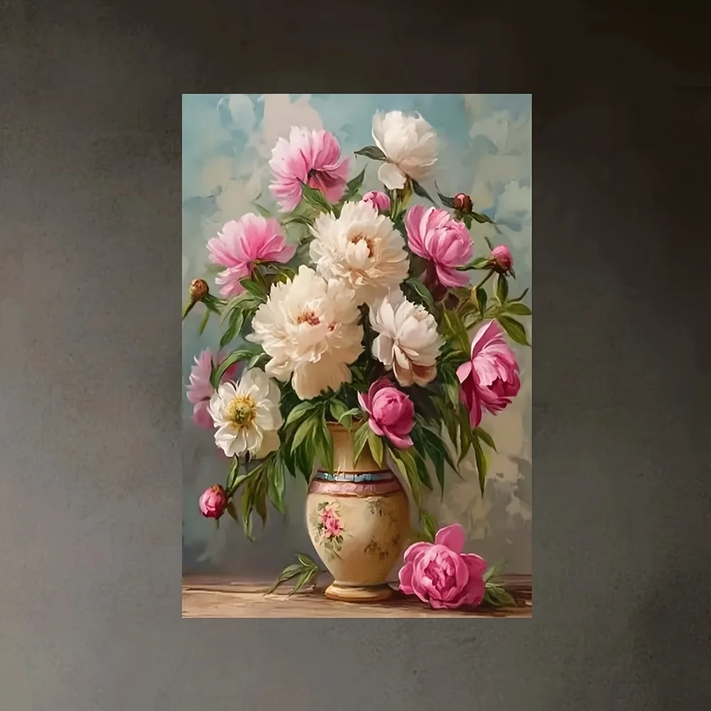 ملصق فني جميل من قماش الفاوانيا - ديكور حائط بدون إطار لغرفة المعيشة وغرفة النوم والمكتب