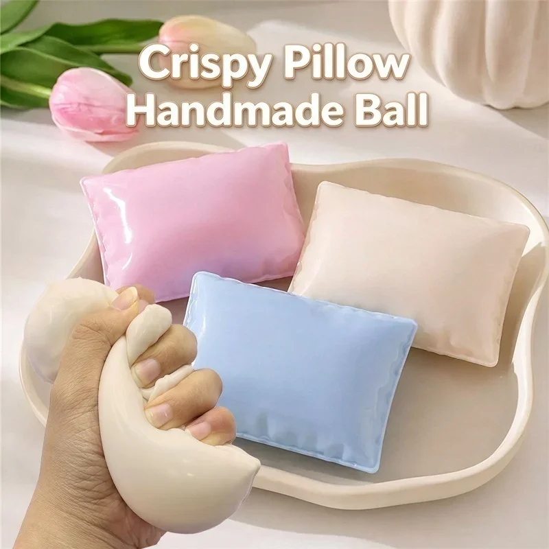Pillow Hand Sanitizer Soap Building Block Filled Crunchy ASMR Sound Squishy for Adults Stress Relief Sensory Calming Squeeze Toy