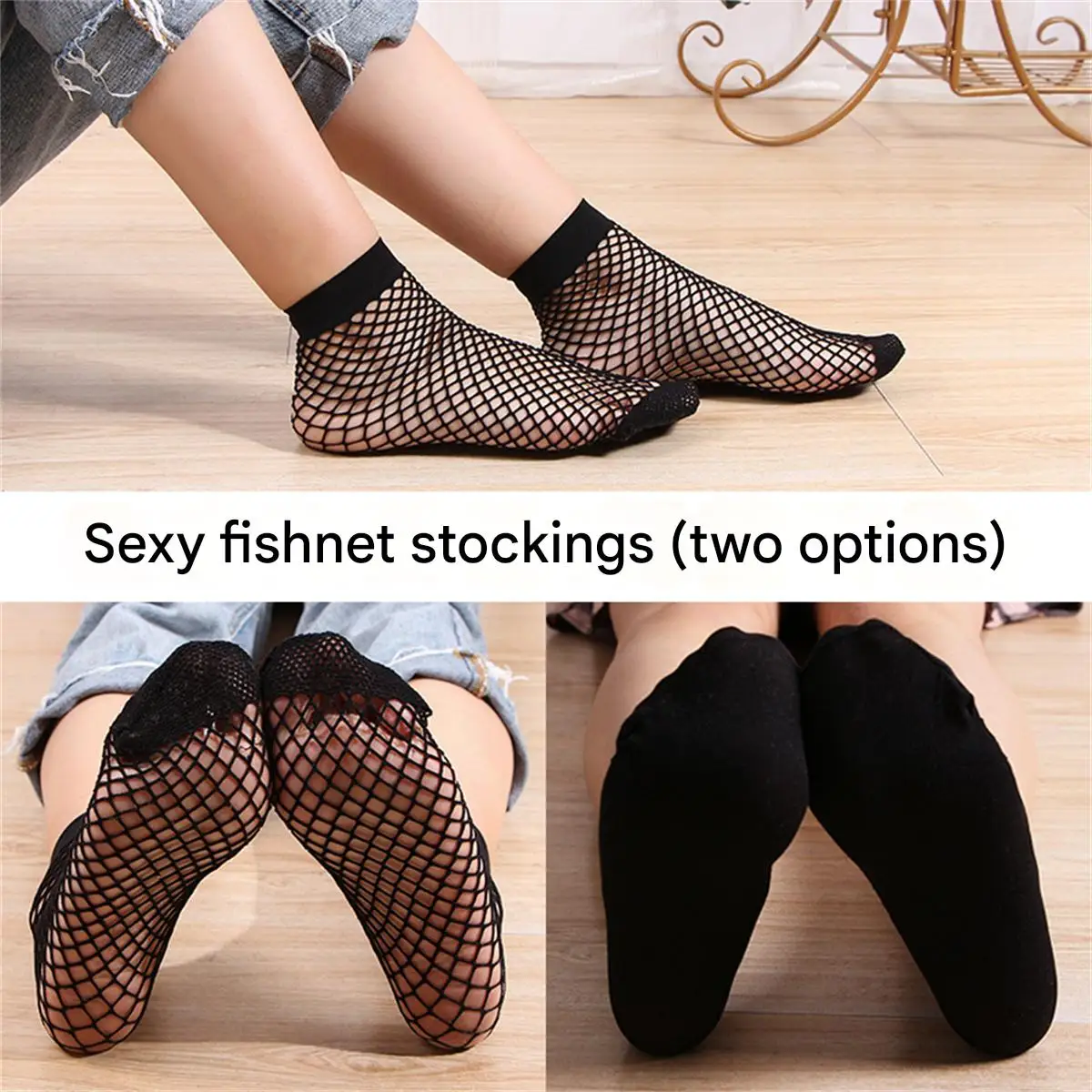 

Versatile socks for women, sexy fishnet stockings, thin hollow mesh women's mid-tube stockings