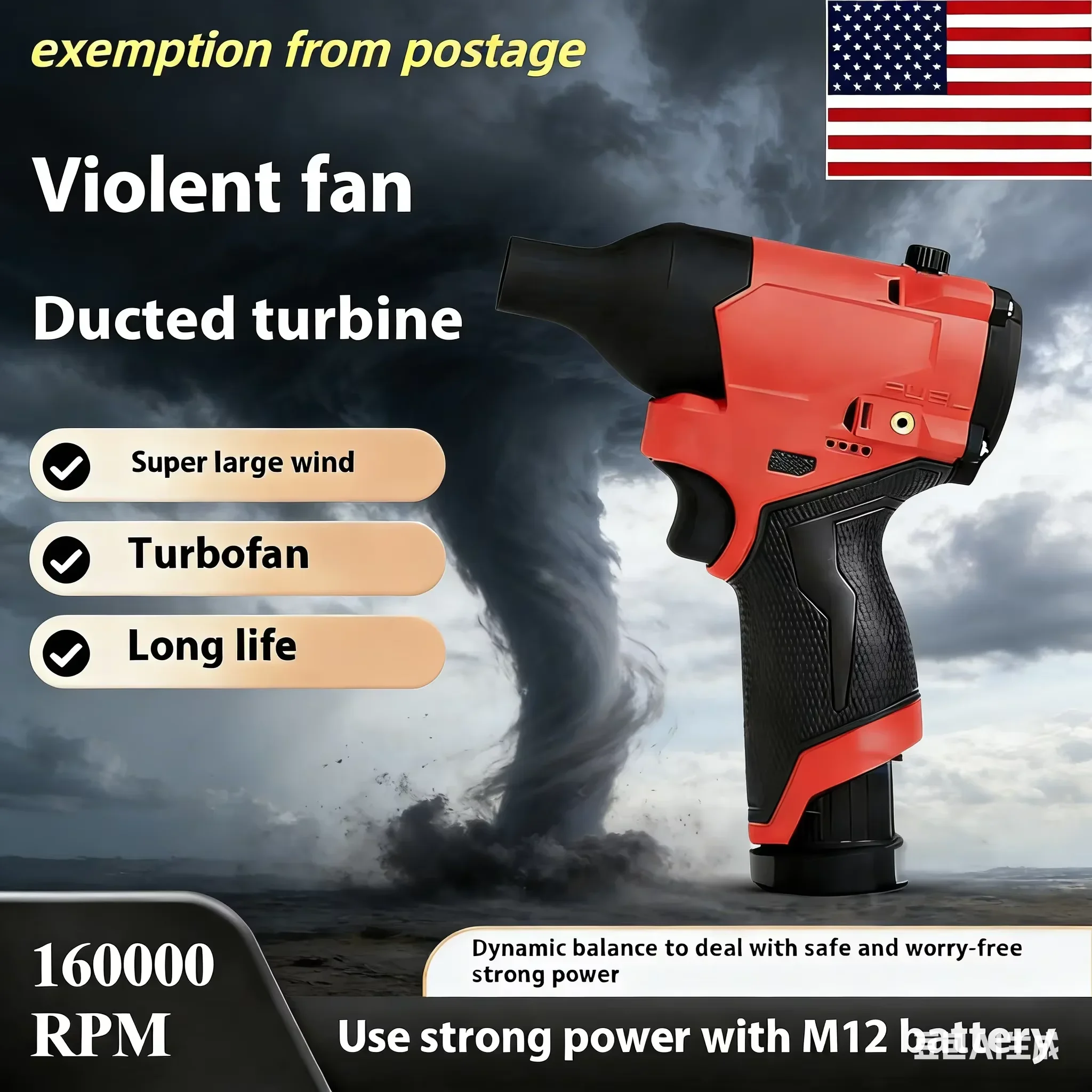 Car Detailing Powerhouse | 160000RPM Pocket Tornado Turbo Fan for Interior & Exterior Cleaning
