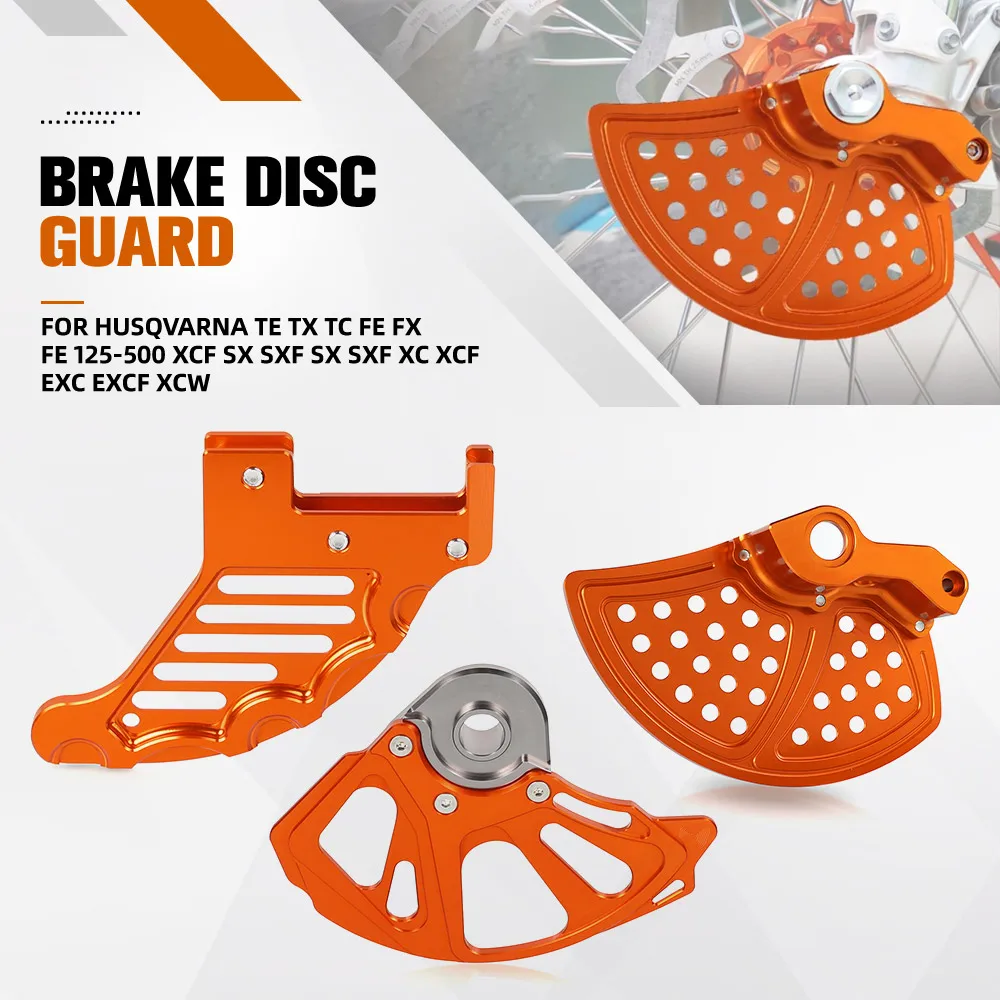 

For Husqvarna TE TX TC FE FX FE 125-500 XCF SX SXF SX SXF XC XCF EXC EXCF XCW TPI Front Rear Brake Disc Guard Protector Cover