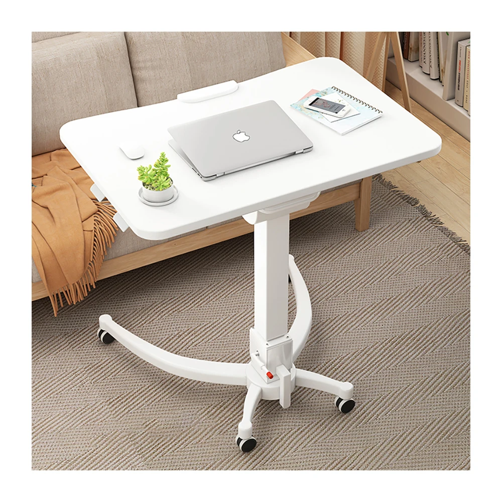 Foldable Laptop Table Hospital Height Adjustable Lift Desk, Lifting Movable Learning Desk Bedside Lazy Table With Tiltable Top