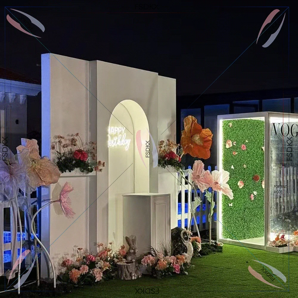 Wedding Supplies Elegant Arch Backdrops Can be Customized Logo Pvc Arch Stand Backdrop For Stage