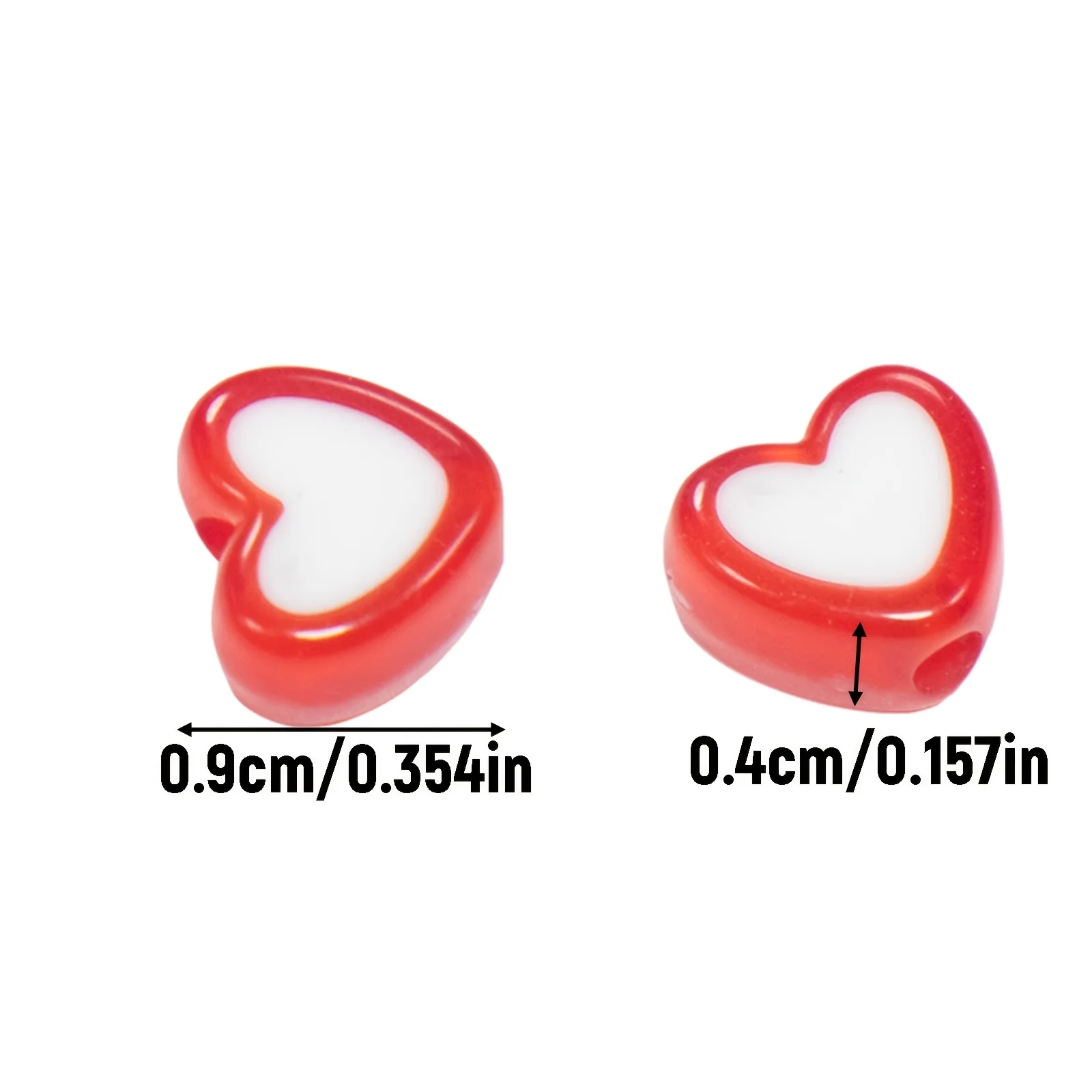 9mm 120pcs 4 Styles, Heart Mixed, 4 Colors. Can Be Used for Making Accessories Such as Bracelets, Necklaces image 6