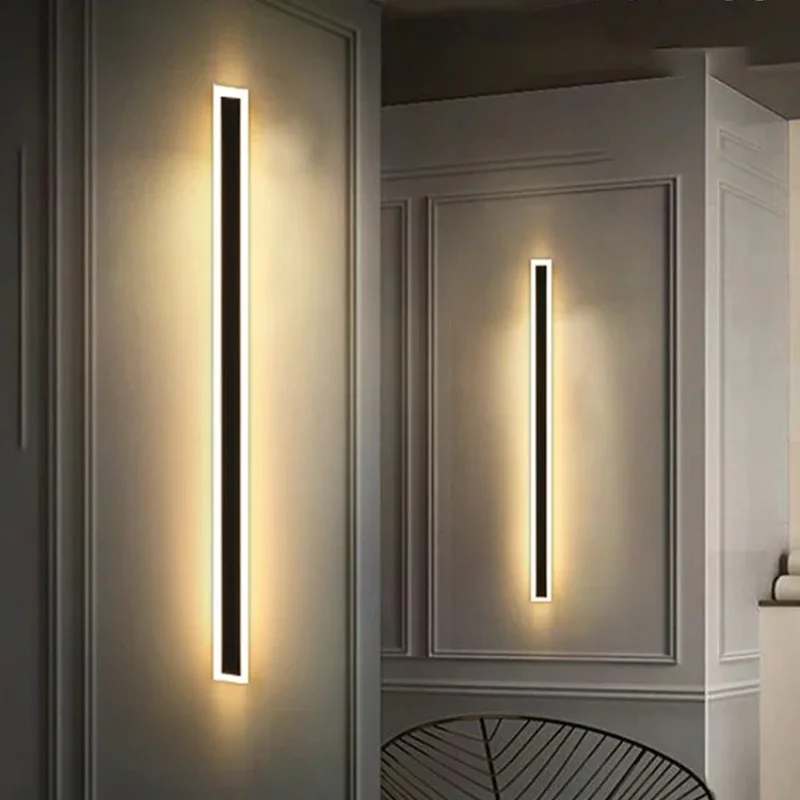 

Brand New DGLUX 110V 220V Modern Outdoor Exterior Linear Strip Wall Lamp 3000K Warm White Garden Sconce Long LED Wall Light