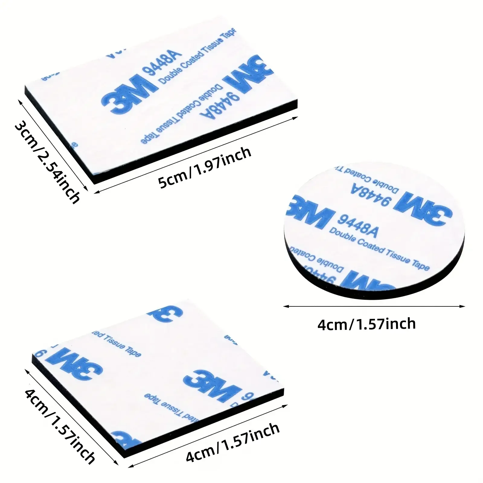 Schwarzes 30-teiliges doppelseitiges Klebeband, robuste, selbstklebende Klebebandpads, Wandklebeband, geeignet für Zuhause, Büro, Auto, Außenbereich – Detail 2