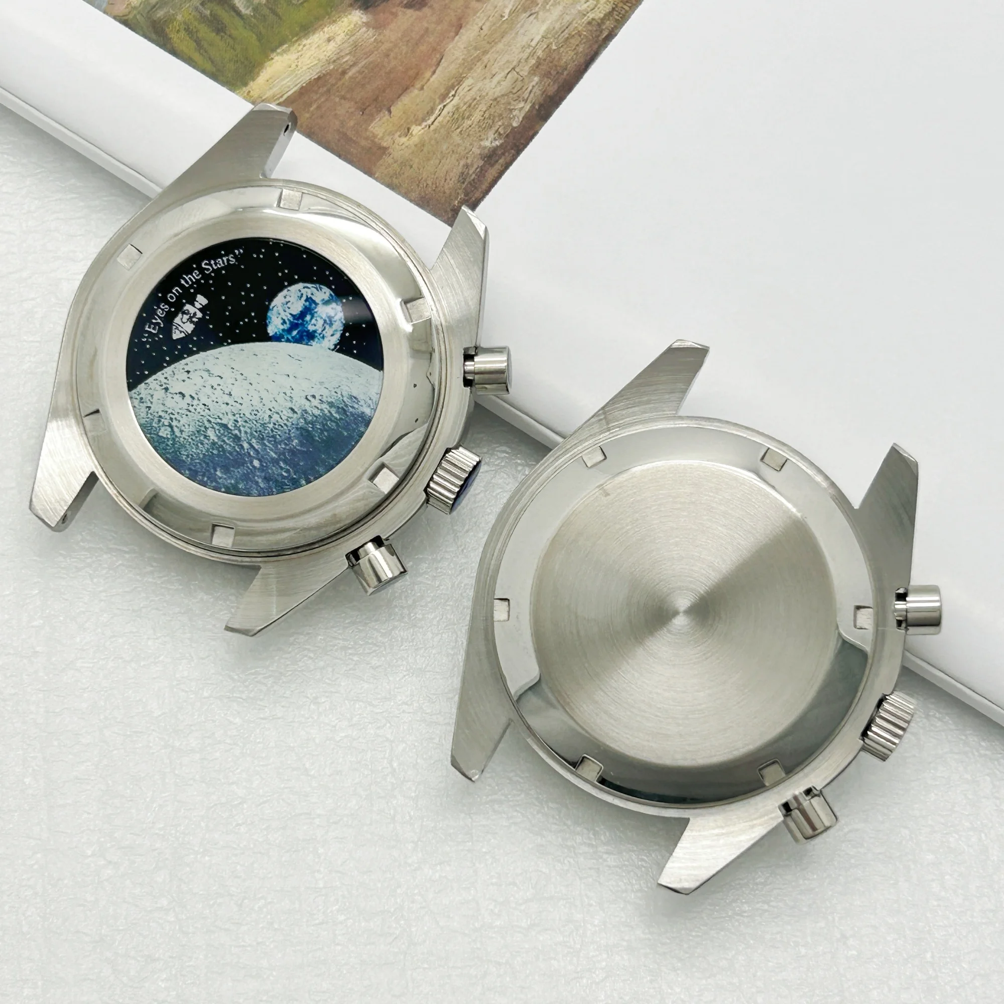 Multifunctional Silver Rosegold 39.6mm Watch Case with Bezel Suitable for VK63A Quartz Movement Watch Parts Fits 20mm Strap Case
