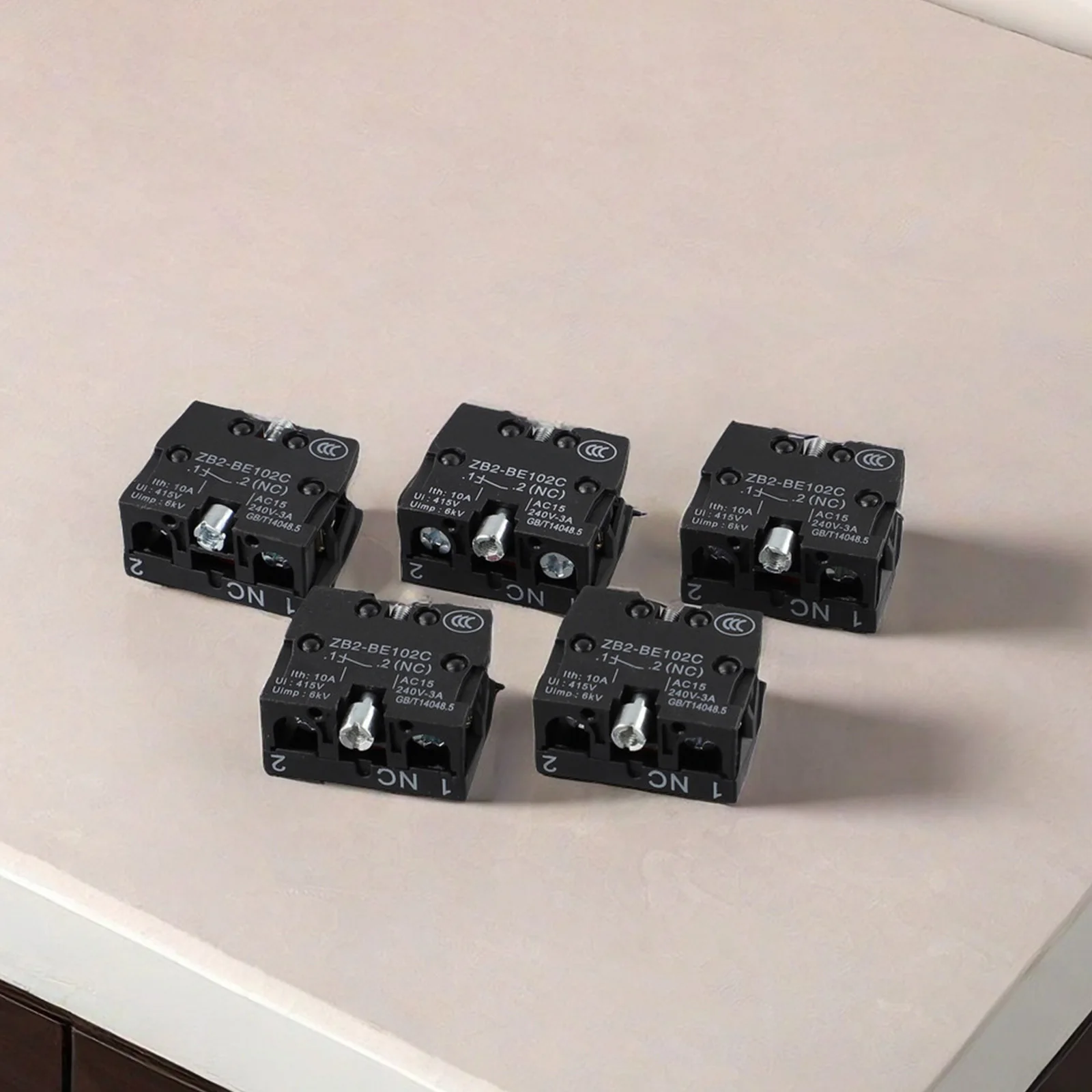Pack of 5 ZB2BE101C BE102C NO Type Push Button Joystick Switch 10A 415V 22mm Aperture for Electrical Panel Installation