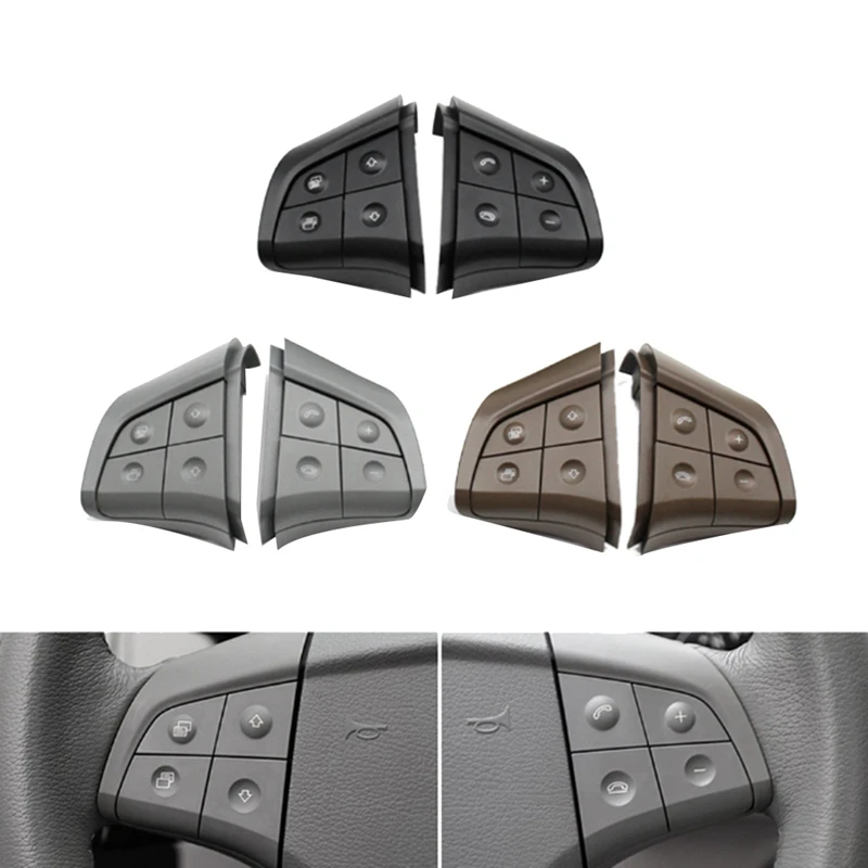 Car Steering Wheel Control Switch Button 4 Keys For Mercedes Benz W164 ML GL B/R-Class 2006-2009 W251 Master Knob Parts Gray