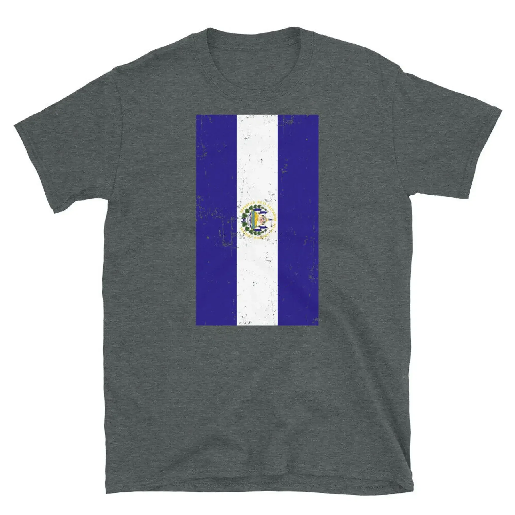 El Salvador Central America Distressed Flag Short Sleeve Unisex T Shirt