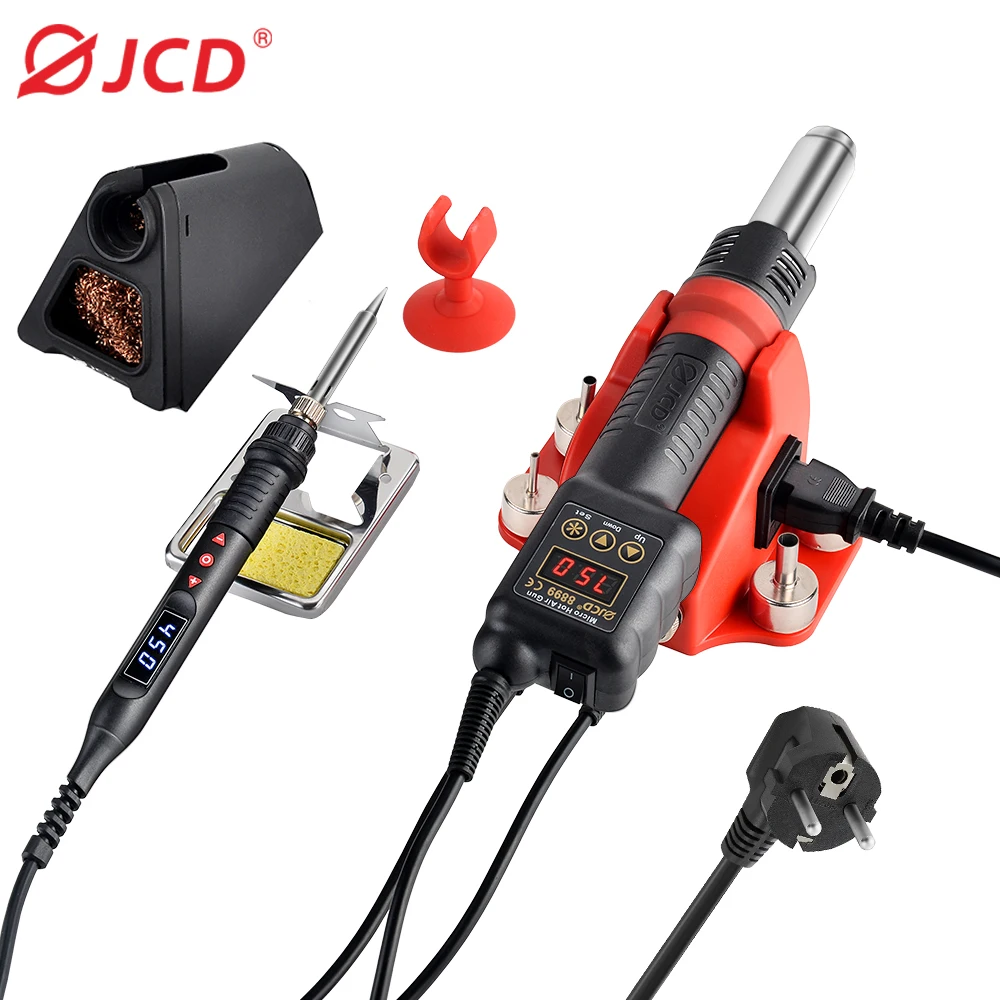 

JCD Adjustable Temperature 750W Hot Air Gun LCD Display Mini Welding Station Portable 750W Hot Air Gun BGA Welding Tool