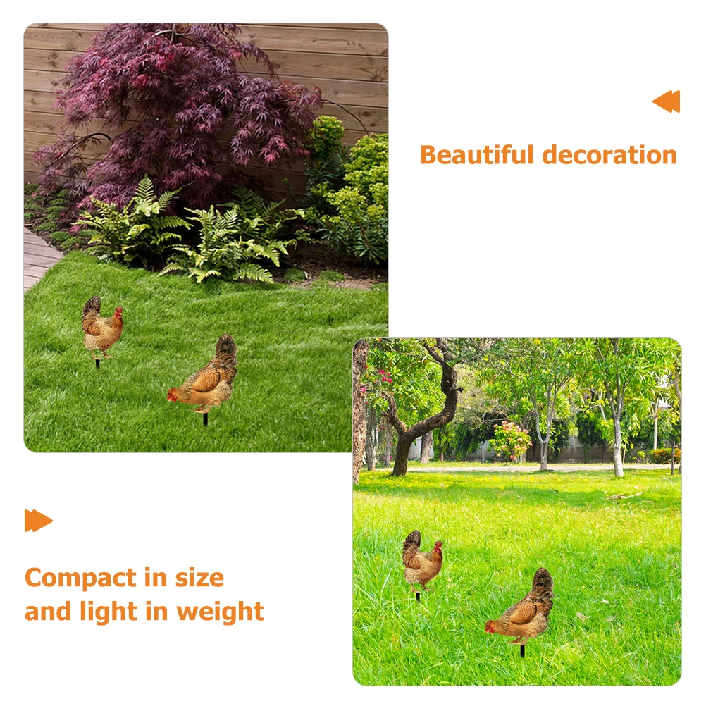 

Decoration Inserts Farm Yard Stake Animal Statues Chicken Sign Backyard nament Lawn Decorative Stakes Acrylic Garden Decor
