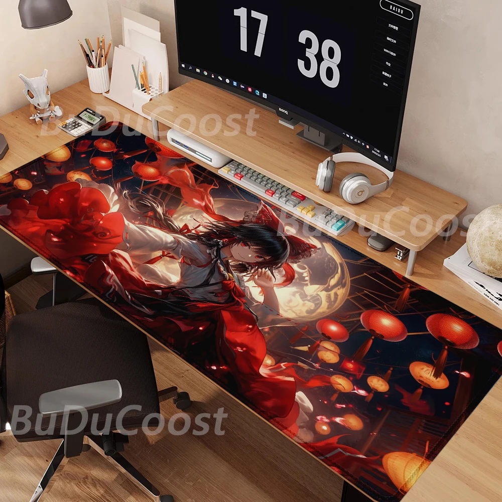 Best Sellers Hakurei Reimu Japanese Anime electronic sports Rubber Mouse pad Locking PC Computer Office HD Print Desk Mouse Pad