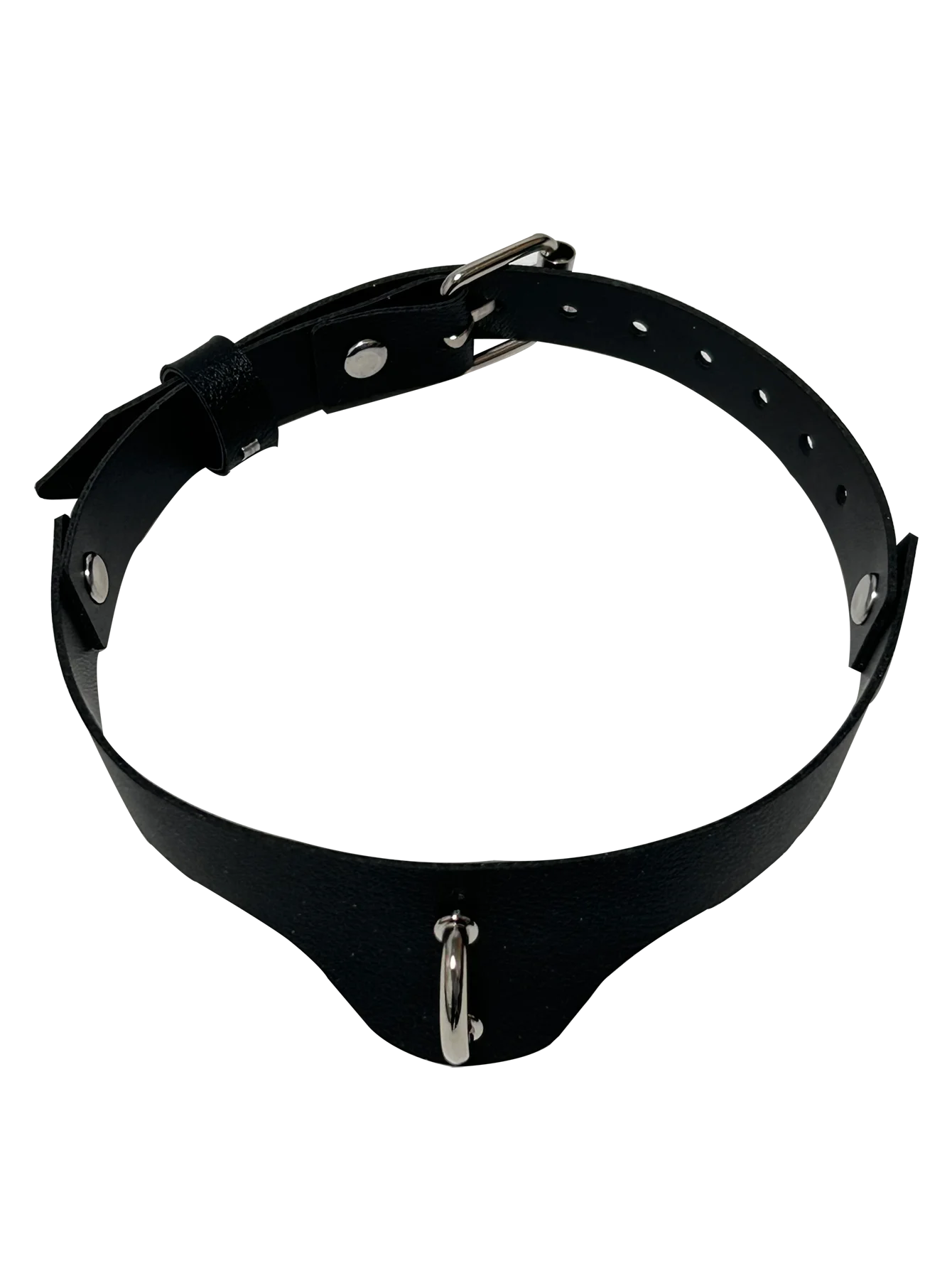 Gothic Punk Style Pu Leather Neck Belt With C-Ring - Adjustable Collar Necklace for Women Perfect For Halloween & Everyday Wear