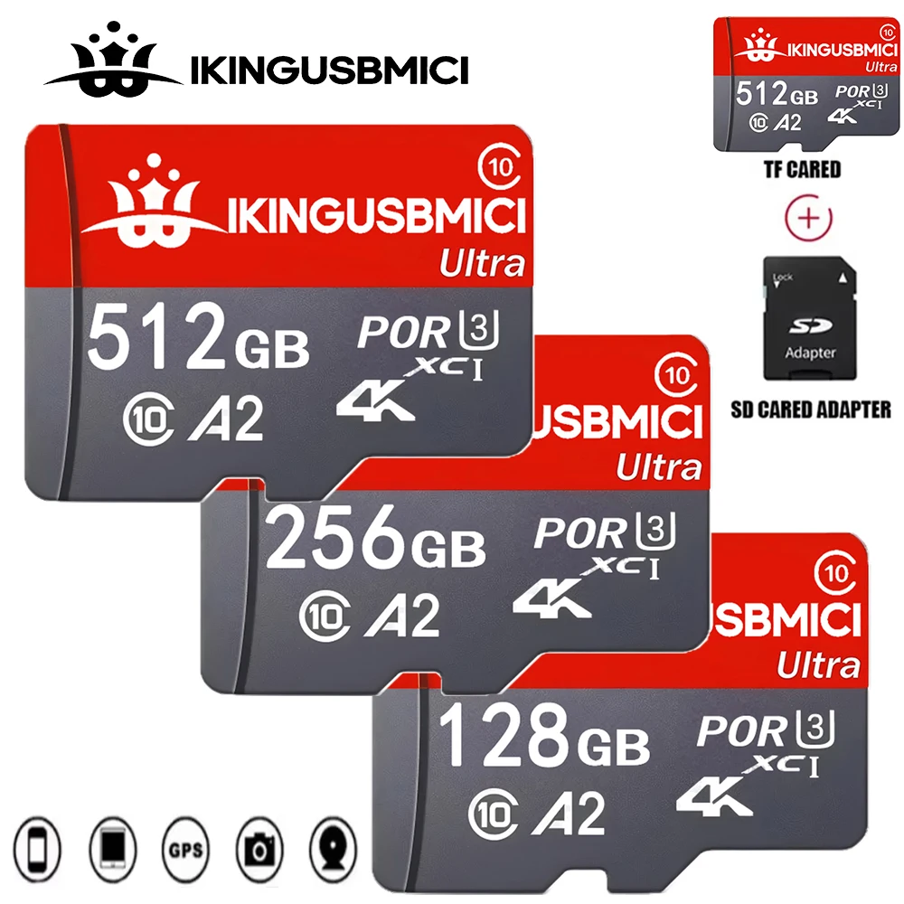 

High Speed SD Cards Micro SD Card Memory Card TF Cards 32GB 128GB 512GB High Endurance V10 for Action Camera Laptop
