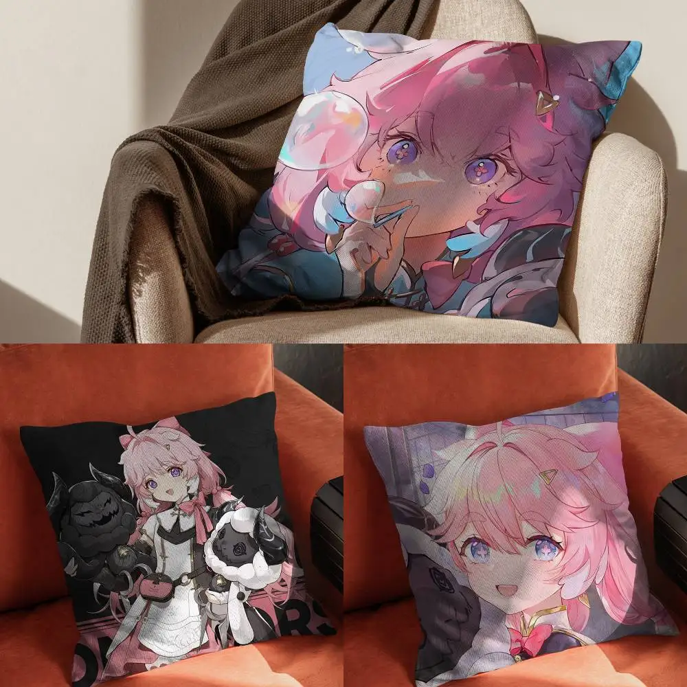 

Wuthering Waves Anke Pillow Case For Car Pillows 60x60 Cushions Luxury Double Sided Cover Home And Decoration Sofa 3