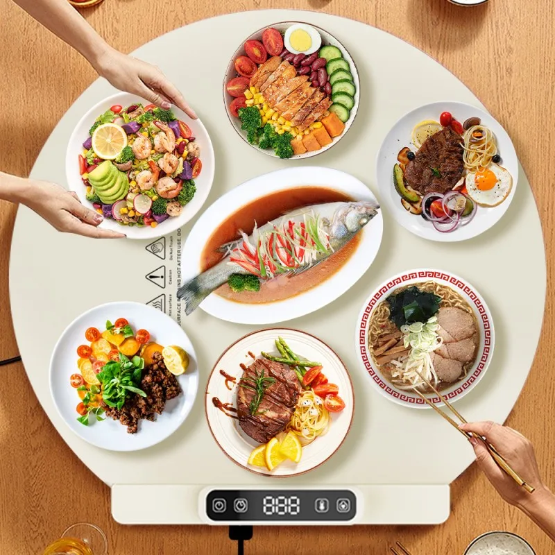Electric Warming Tray,Household Flexible Silicone Heating Plate,Silicone Warm Vegetable Mat,Warming Board,5-Speed Temperature