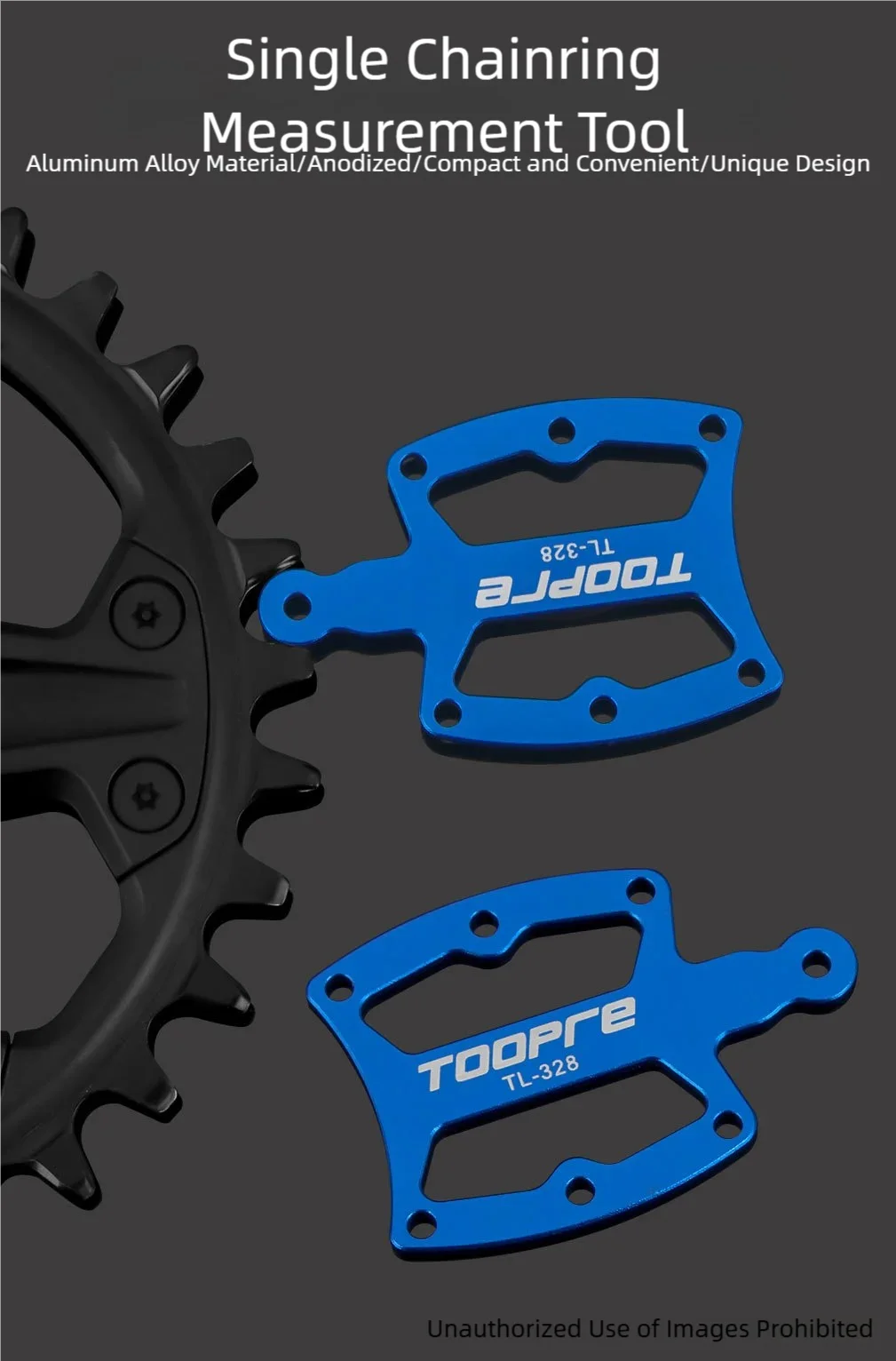 TOOPRE Fahrrad Kettenblatt-Verschleißmesser für Mountainbikes mit Einzelkurbelsatz – Detail 1