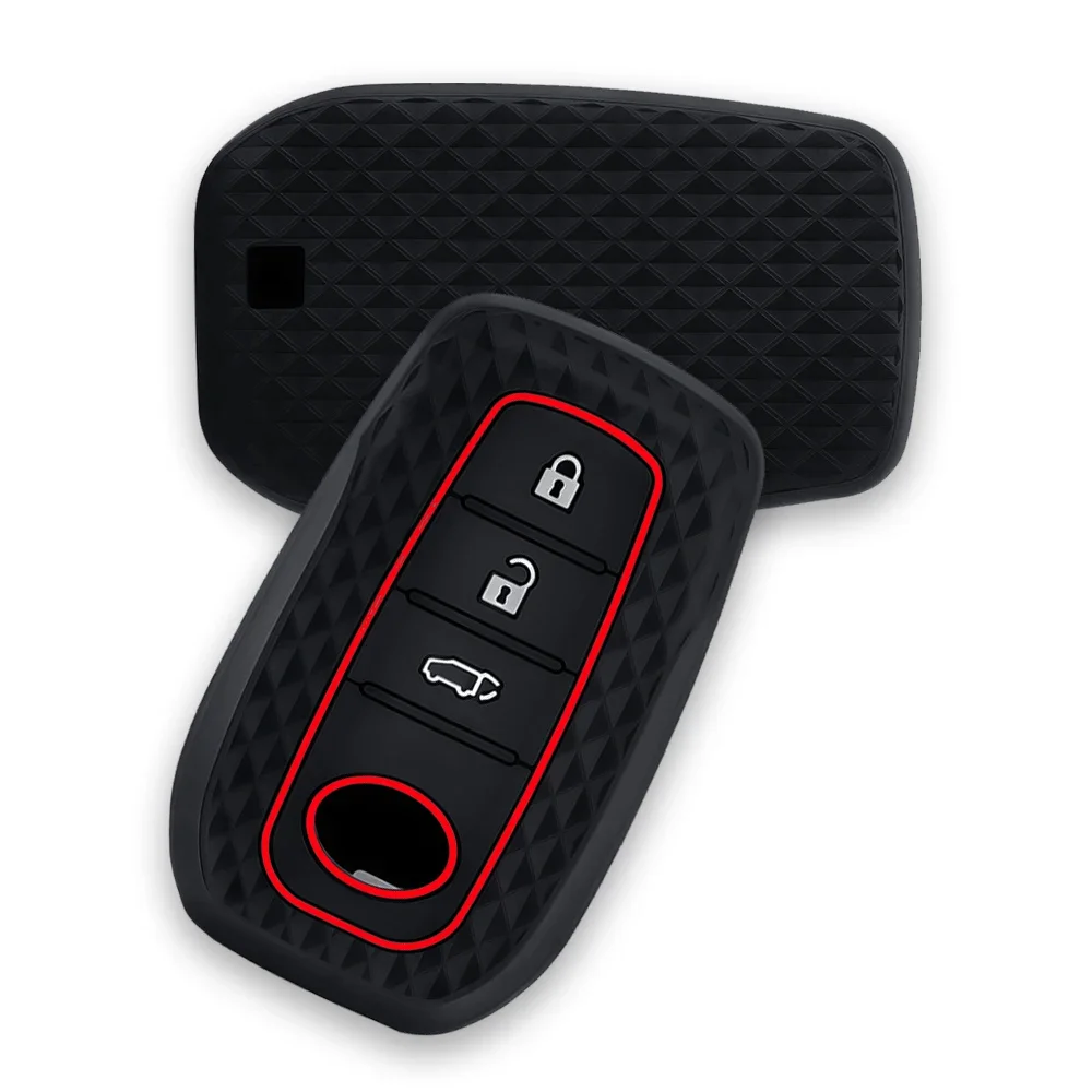 Silicone Car Key Case Cover Chain For Toyota Corolla Hatchback Cross Yaris Cross Prius Hilux Land Cruiser LC200 LC250 LC300 - view 4