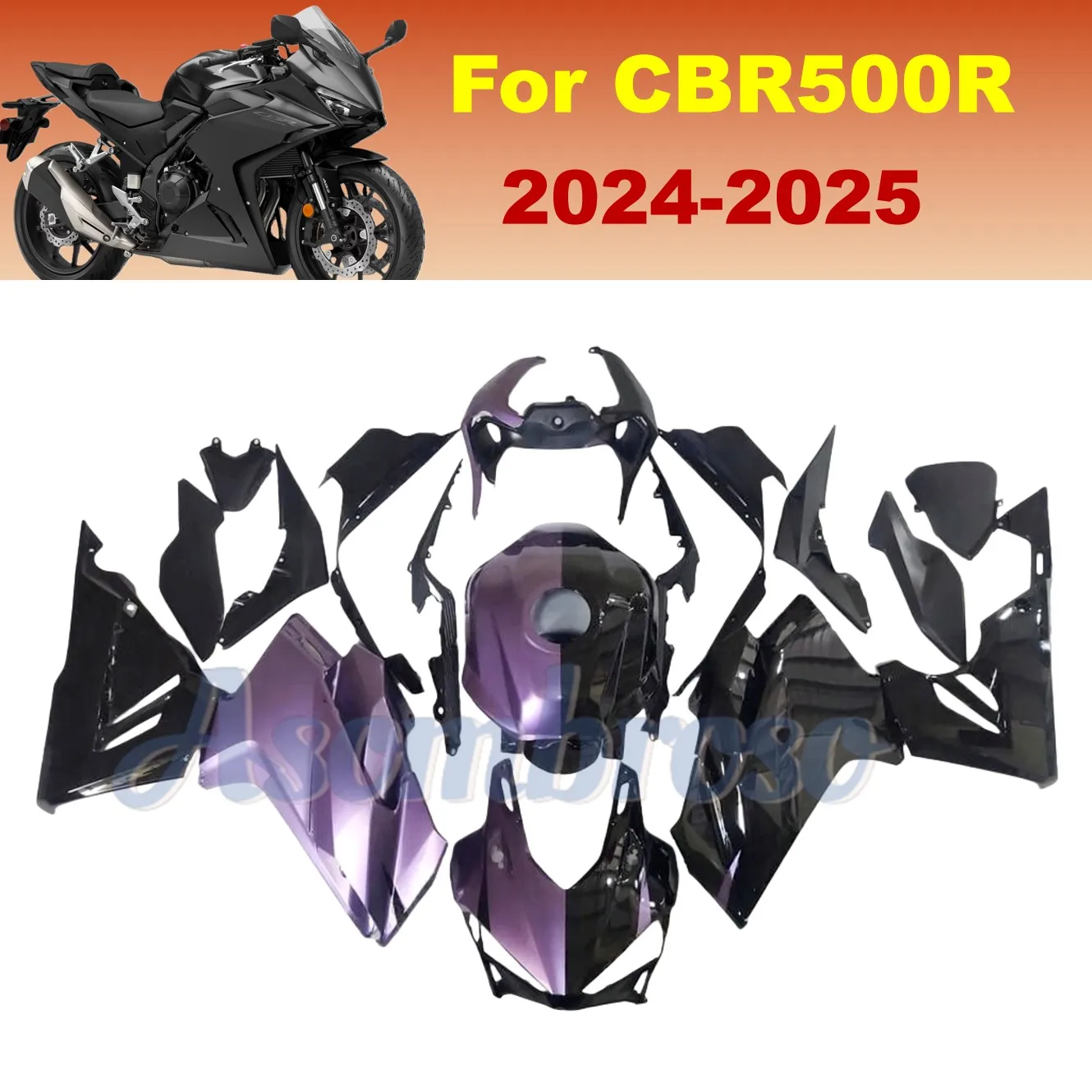

ABS Plastics Fairing kit For HONDA CBR400R CBR500R 2024 2025 CBR 500 R Motorcycle Accessories Injection Bodywork | Purple Black
