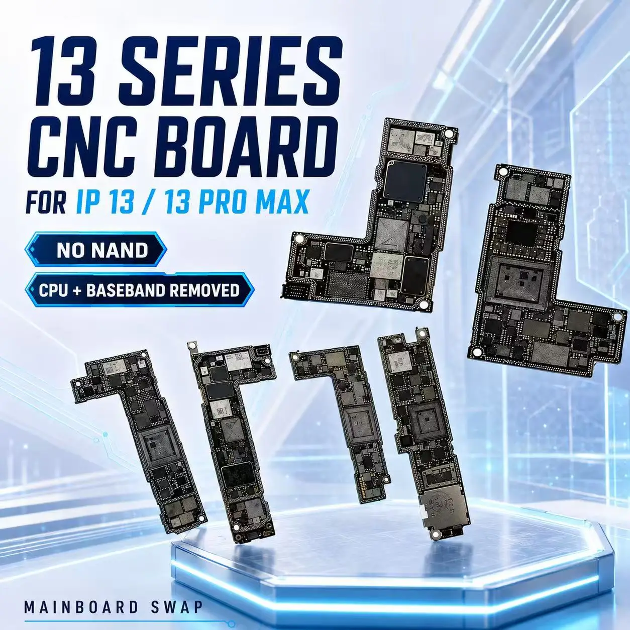 CNC CUT Motherboard for iPhone 13 13 Pro Max iCloud Mainboard Swap No NAND CPU Baseband Removed Logic Board Repair Replacement
