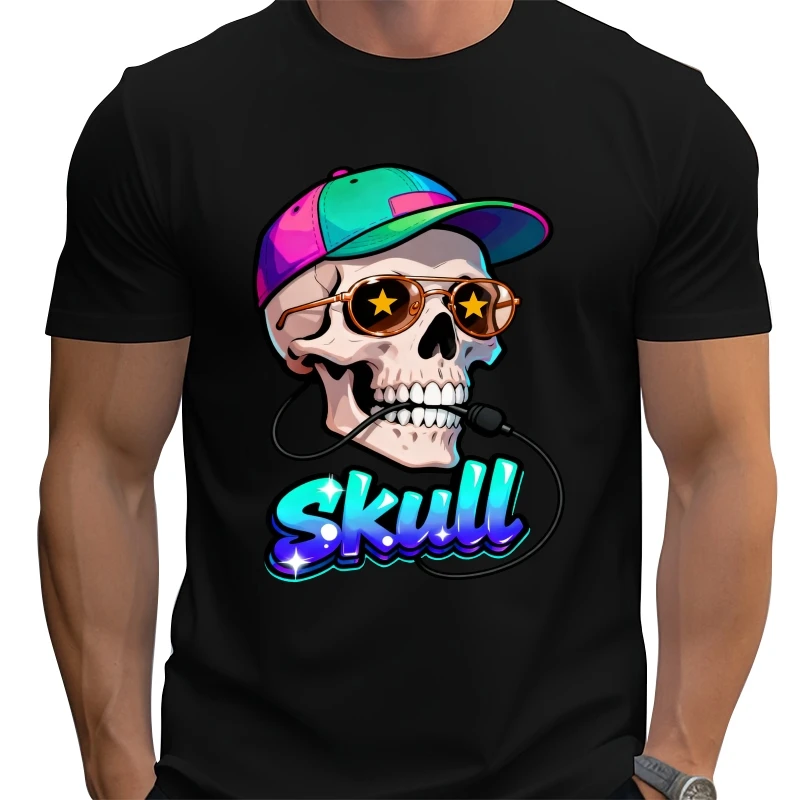 

Street Fun cartoon stylish graphic T-shirt everyday outfit Hip Hop Loose large size 100% Cotton Top