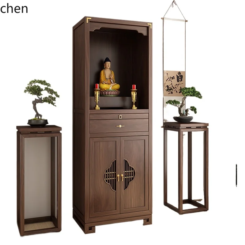 

HXL North American black walnut vertical cabinet, casket offering table, household offering table